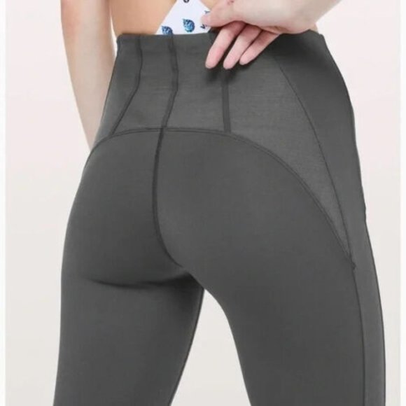 RARE Lululemon Principal Dancer Corsetry Tights Size 6 Soot Gray 28" Luxtreme - Picture 2 of 8